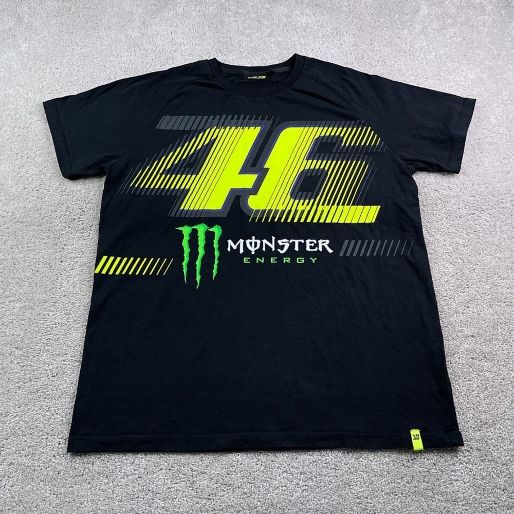 VR46 Monster Energy Shirt Mens XL Black Valentino‎ Rossi Moto Racing Motorsports
